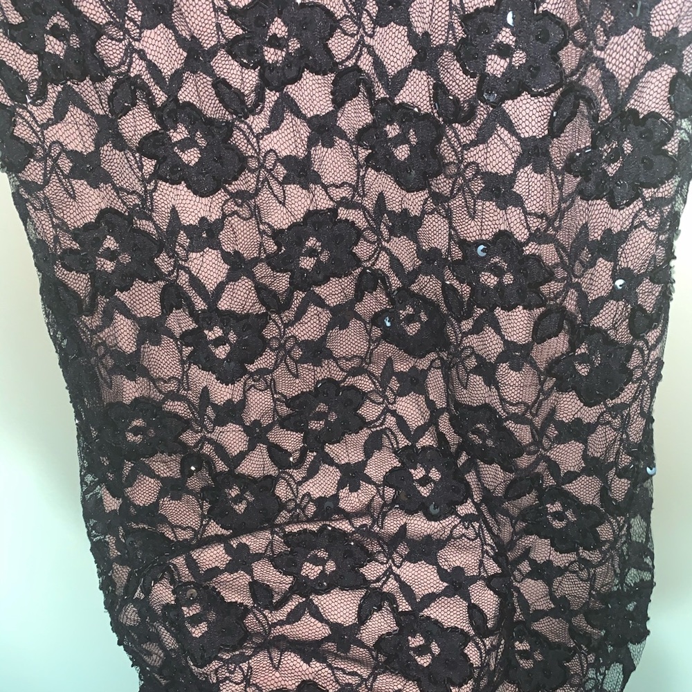Adrianna Papell‎ Black Beaded Lace Cocktail Dress - Picture 6 of 7